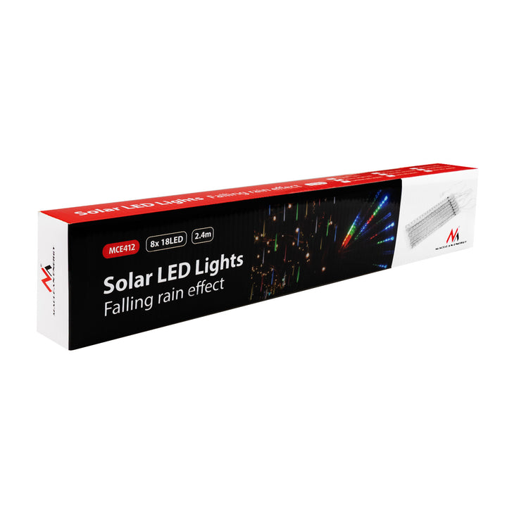Solar LED Eiszapfen Lichterkette 144 LED 8x Eiszapfen RGB Lichtervorhang 2,4m Weihnachtsbeleuchtung IP44 Dekoration Solarleuchte