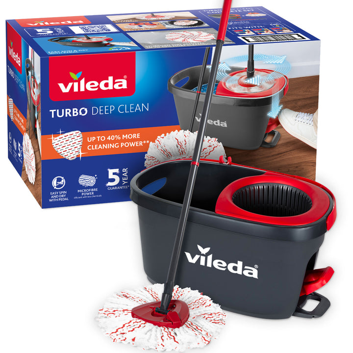 Vileda Turbo Deep Clean Wischset mit Stiel und Eimer