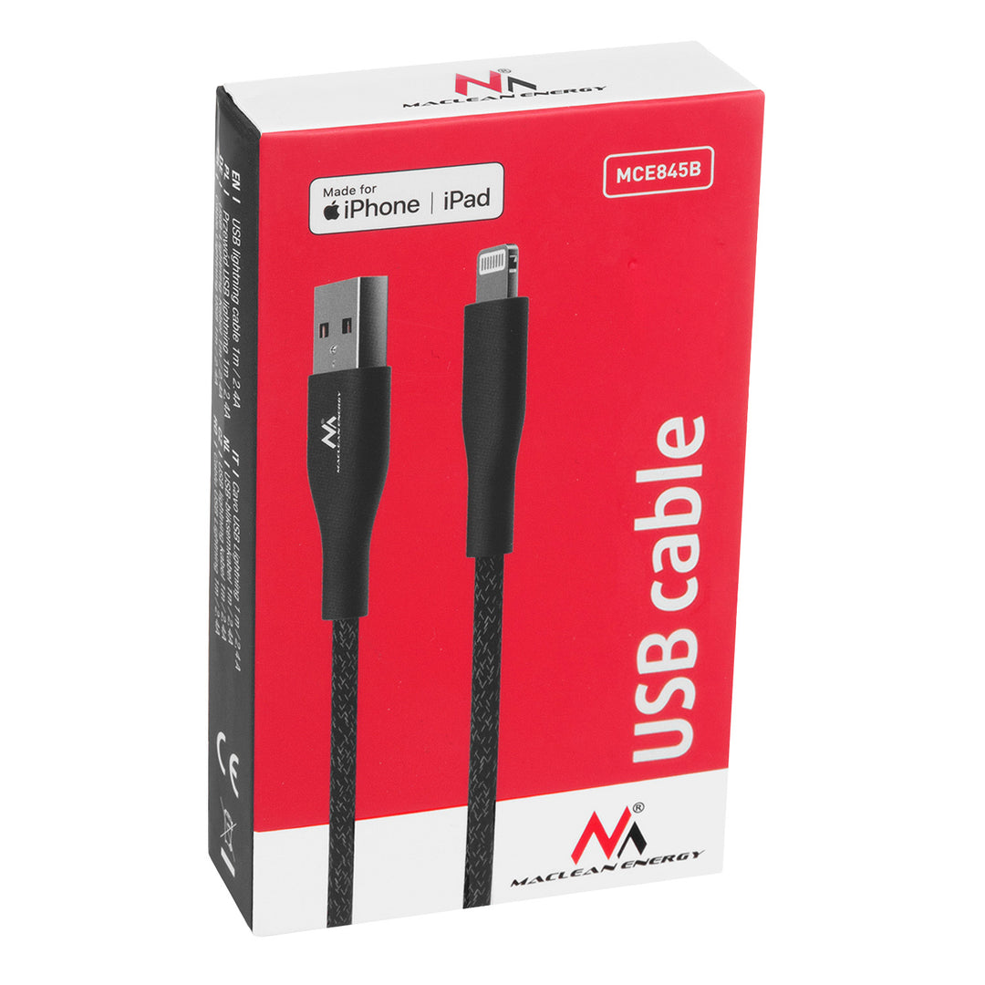 USB-A-auf-Kabel MFi-zertifiziertes Ladekabel Datenübertragungskabel Kompatibel mit iPhone/iPod/iPad 5V/2.4A Fast Charge
