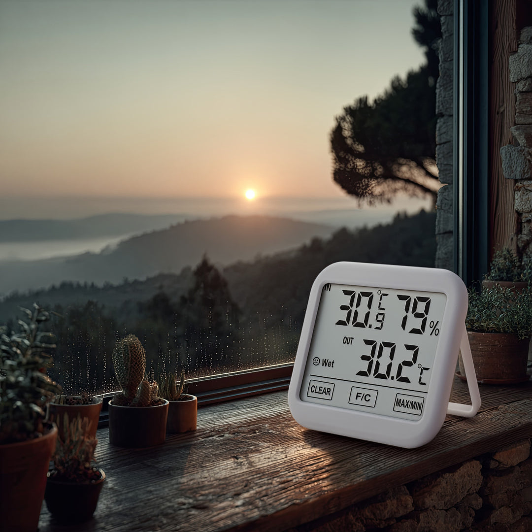 GreenBlue Wetterstation mit 1,5m Außensonde, Kabellänge 1,5m, Batterie 2xAA, GB381