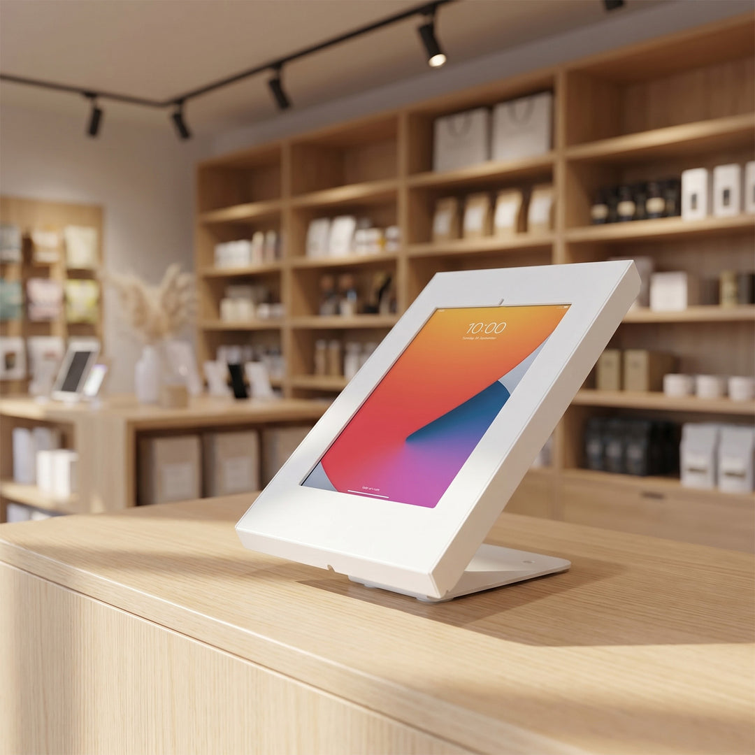 Tablet Halterung mit Diebstalschutz Tisch- oder Wandmontage Kompatibel mit 9.7"-11", iPad/iPad Air/iPad Pro, Samsung Galaxy Tab A/Tab A7/Tab S6 Lite (Weiß)