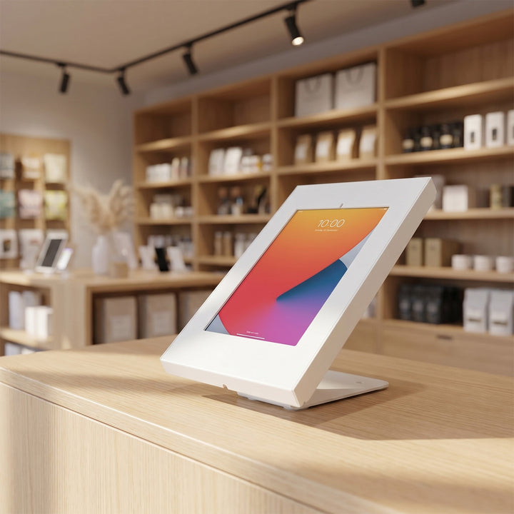 Tablet Halterung mit Diebstalschutz Tisch- oder Wandmontage Kompatibel mit 9.7"-11", iPad/iPad Air/iPad Pro, Samsung Galaxy Tab A/Tab A7/Tab S6 Lite (Weiß)