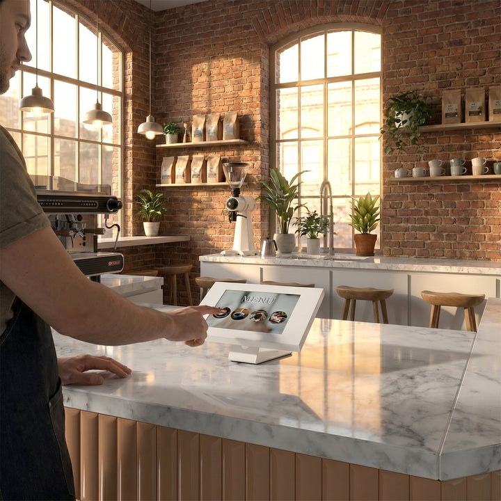 Tablet Halterung mit Diebstalschutz Tisch- oder Wandmontage Kompatibel mit 9.7"-11", iPad/iPad Air/iPad Pro, Samsung Galaxy Tab A/Tab A7/Tab S6 Lite (Weiß)