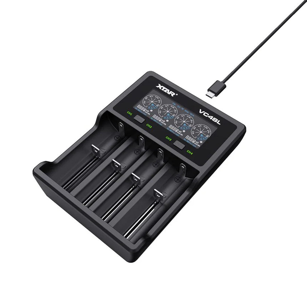 Xtar VC4SL Ladegerät für 4 AAA AA 18650 wiederaufladbare Batterien Xtar