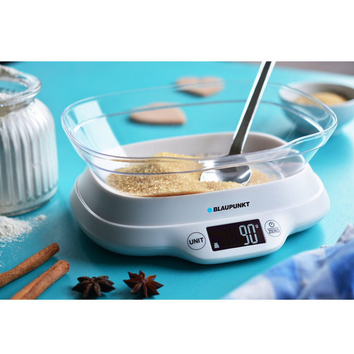 Digitale Küchenwaage mit 1,2 Liter abnehmbarer Schüssel bis 5kg Touch-Tasten  Digitalwaage