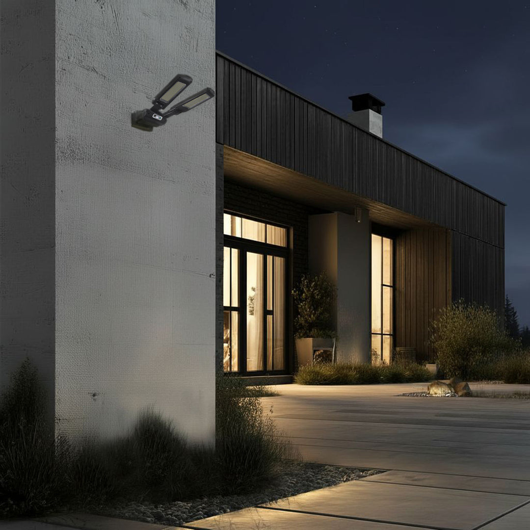 Solar Straßenlampe mit Bewegungs- und Dämmerungssensor IP54 5W 2x 450Lumen IP54
