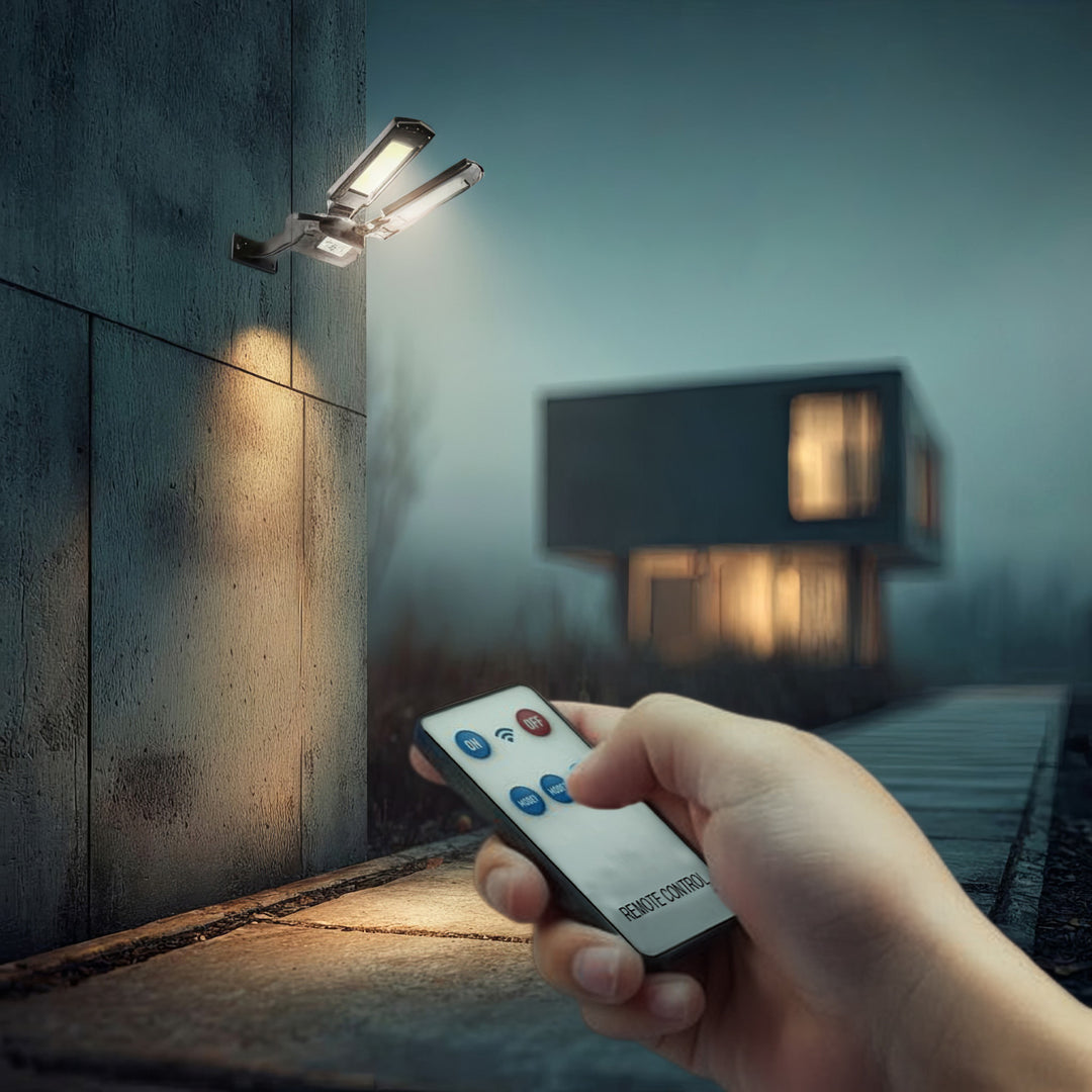 Solar Straßenlampe mit Bewegungs- und Dämmerungssensor IP54 5W 2x 450Lumen IP54