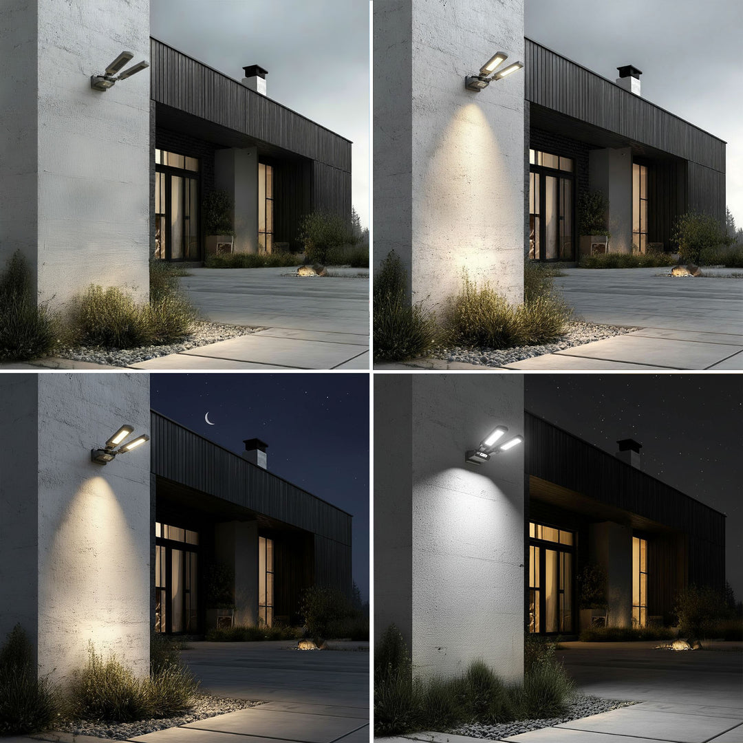 Solar Straßenlampe mit Bewegungs- und Dämmerungssensor IP54 5W 2x 450Lumen IP54