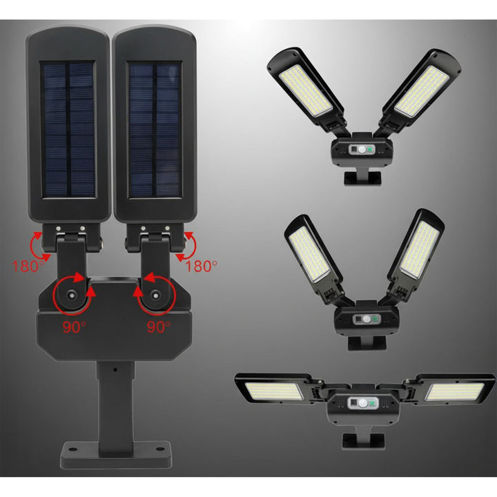 Solar Straßenlampe mit Bewegungs- und Dämmerungssensor IP54 5W 2x 450Lumen IP54