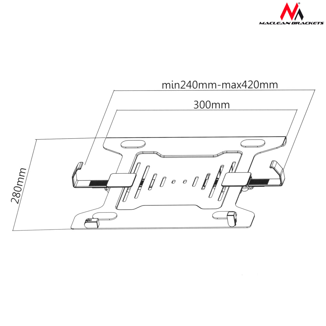 Maclean MC-860 + MC-764 drehbare Laptop-Halterung , Geeignet für Laptops mit einer Diagonale: 10-15.6"