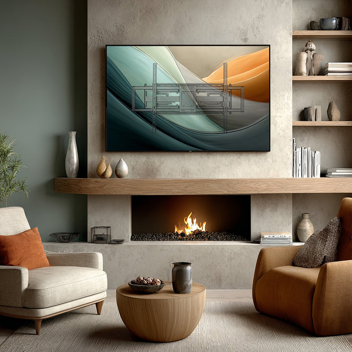 TV Wandhalterung für 60-120" Flach & Curved Fernseher bis zu 120kg Max. VESA 900x600 Schwenkbar, Neigbar und Drehbar, Universal TV Halterung