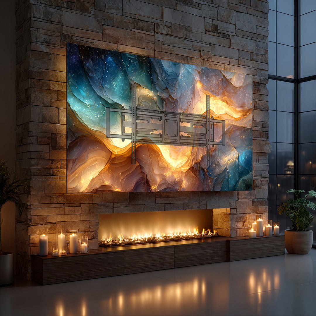 TV Wandhalterung für 60-120" Flach & Curved Fernseher bis zu 120kg Max. VESA 900x600 Schwenkbar, Neigbar und Drehbar, Universal TV Halterung