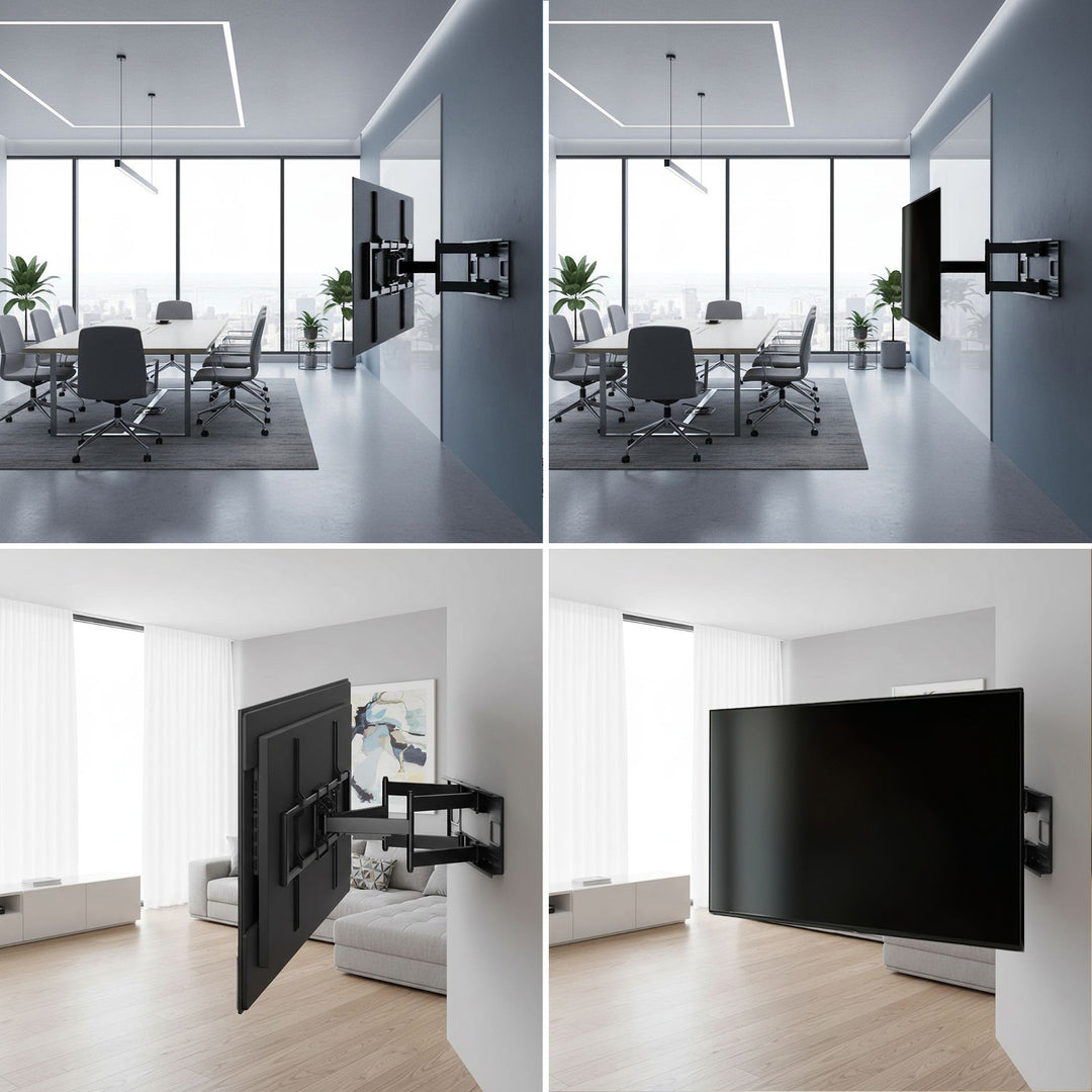 TV Wandhalterung für 60-120" Flach & Curved Fernseher bis zu 120kg Max. VESA 900x600 Schwenkbar, Neigbar und Drehbar, Universal TV Halterung