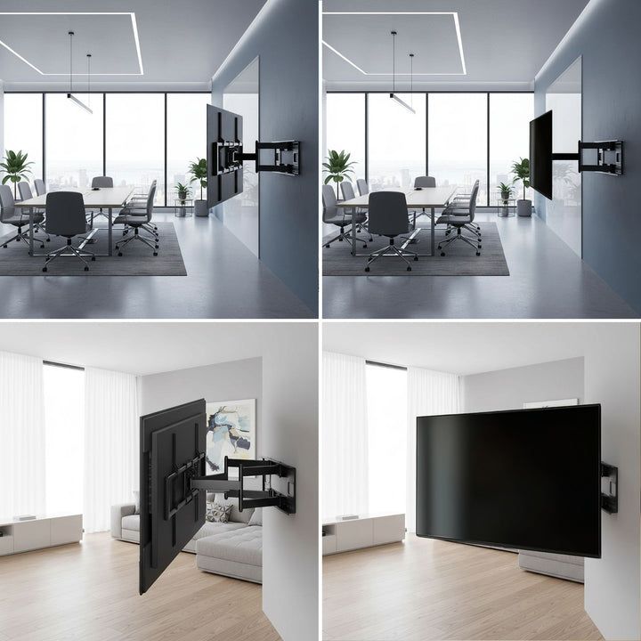 TV Wandhalterung für 60-120" Flach & Curved Fernseher bis zu 120kg Max. VESA 900x600 Schwenkbar, Neigbar und Drehbar, Universal TV Halterung
