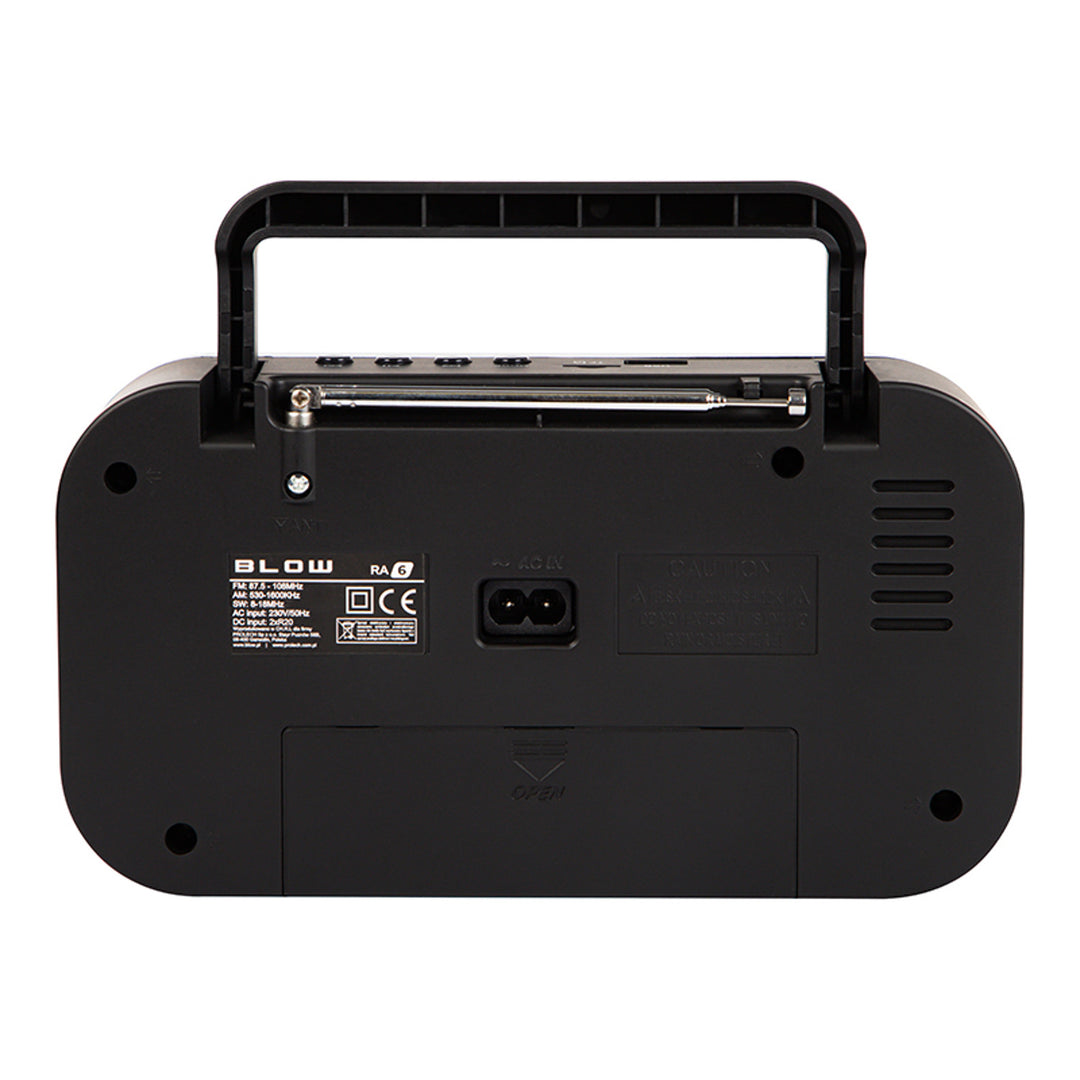 Tragbares analoges Radio AM/FM RA6 batterie- und netzbetriebener Blow