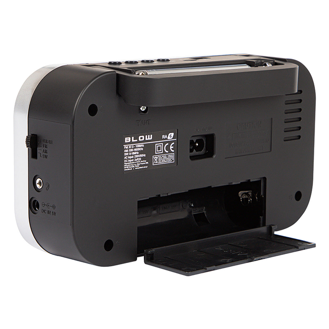 Tragbares analoges Radio AM/FM RA6 batterie- und netzbetriebener Blow