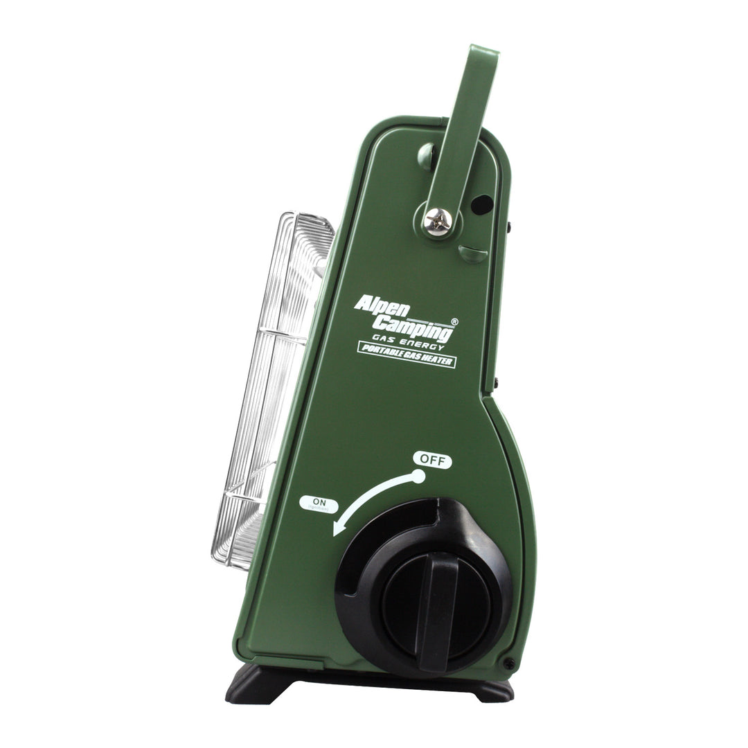 Tragbarer Gasheizer Alpen Camping, Gasverbrauch 124g/h, Piezozündung, IK-1000 PRO, ICELAND + 4 Kartuschen