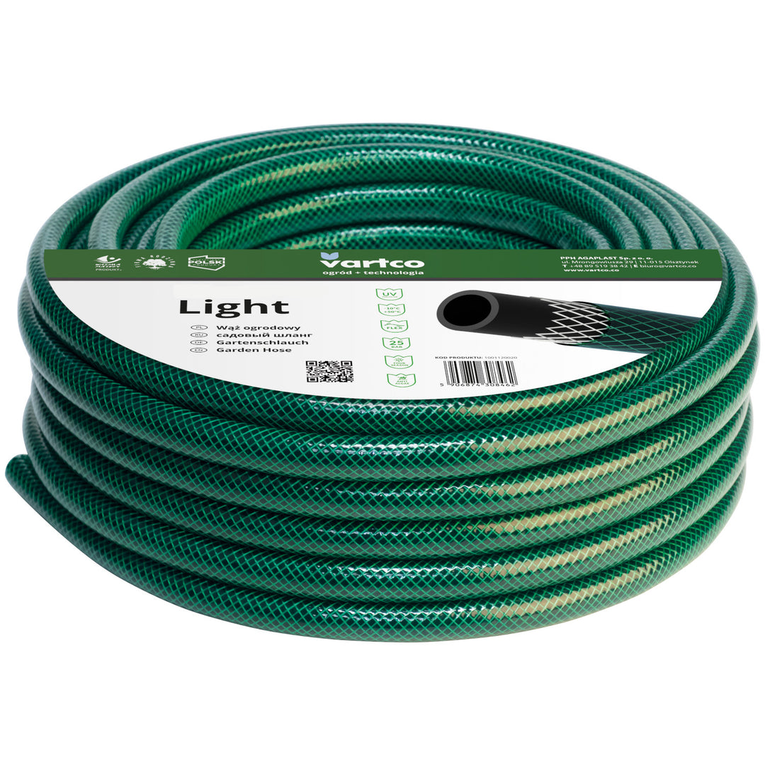 Gartenset - 50m 1/2'' Schlauch, Wagen, Schnellkupplung - Durchgang und Stop, gerader Sprinkler, Innengewindeanschluss