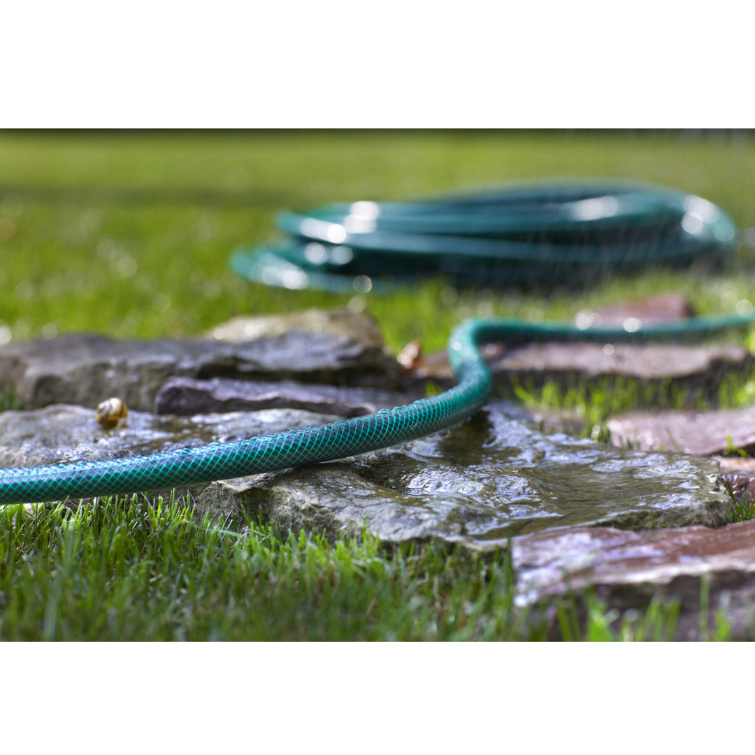 Gartenset - 50m 1/2'' Schlauch, Wagen, Schnellkupplung - Durchgang und Stop, gerader Sprinkler, Innengewindeanschluss