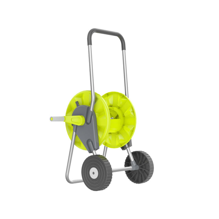 Gartenset - 50m 1/2'' Schlauch, Wagen, Schnellkupplung - Durchgang und Stop, gerader Sprinkler, Innengewindeanschluss