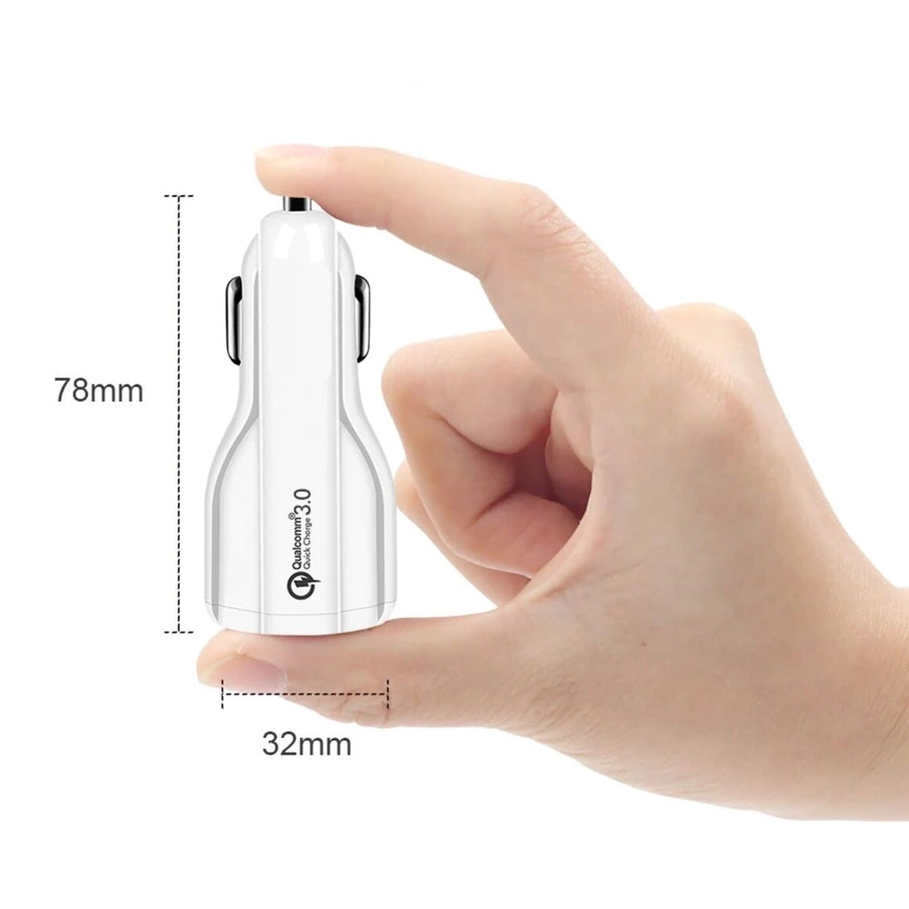 Maclean Autoladegerät, Qualcomm Quick Charge, QC 3.0 - 5V/3A, 9V/1.8A, 12V/1.6A, 5V/3.1A Steckdose mit USB Lightning Kabel