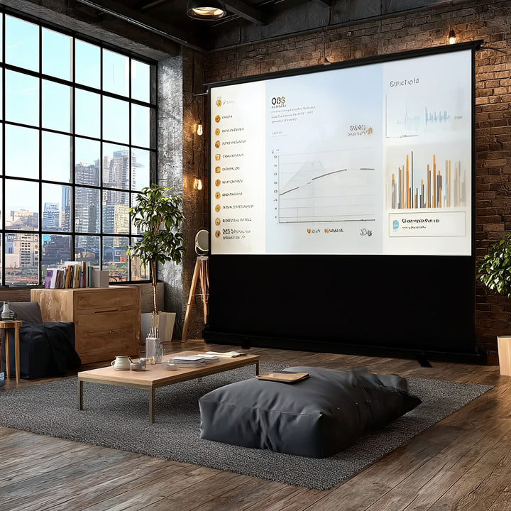 Tragbare Projektionswand Maclean, kompakt, Boden, 100", 16:9, MC-964