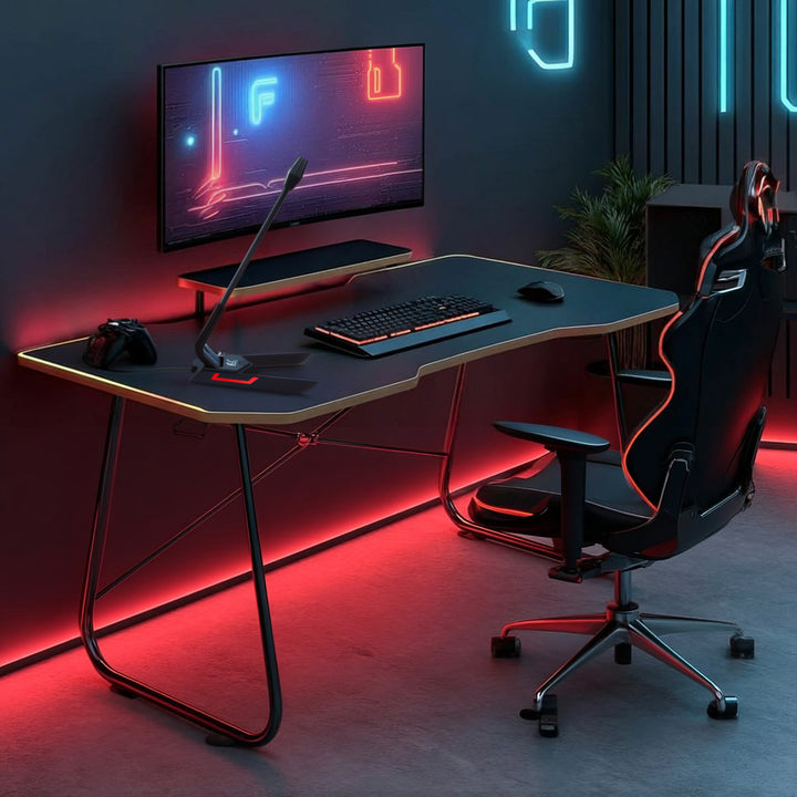 Gaming-Tisch mit NanoRS-Monitorablage, 50kg max, Höhe 850mm, schwarz, RS170