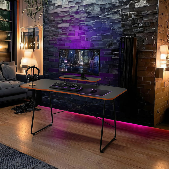 Gaming-Tisch mit NanoRS-Monitorablage, 50kg max, Höhe 850mm, schwarz, RS170