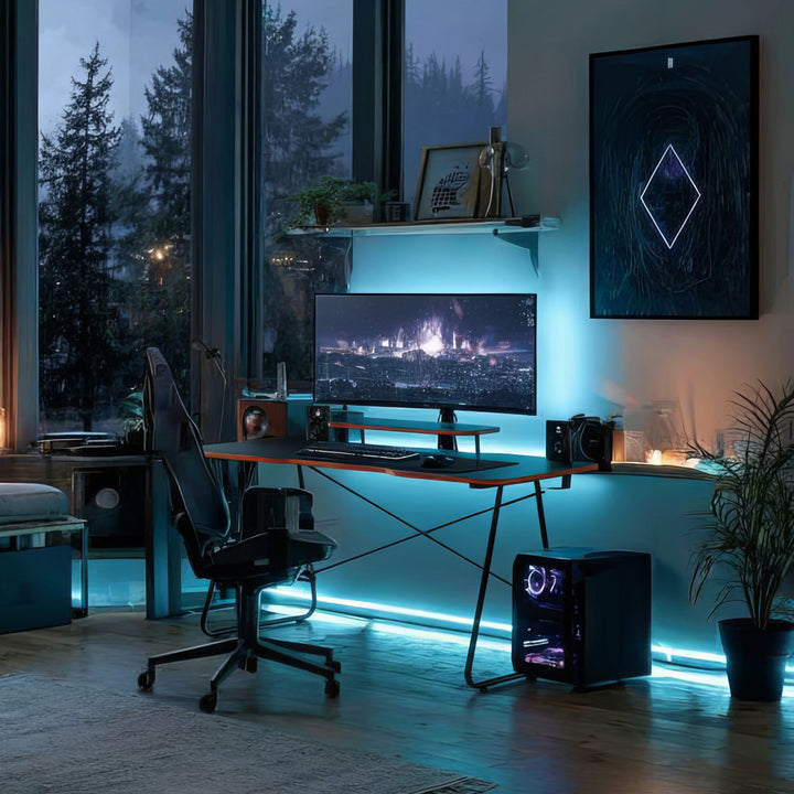 Gaming-Tisch mit NanoRS-Monitorablage, 50kg max, Höhe 850mm, schwarz, RS170