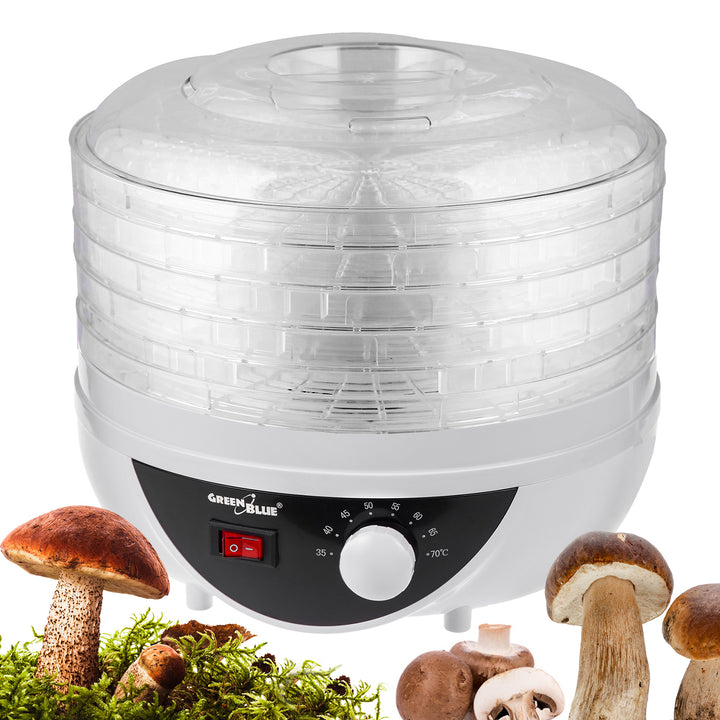 GreenBlue Pilz-, Gemüse- und Obsttrockner, 250 W Leistung - sehr leise, GB195 UK-Stecker
