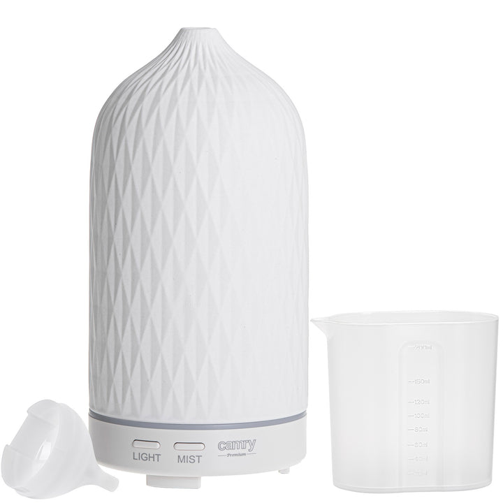 Camry CR 7970 Ultraschall-Aromadiffusor 3in1, 3 Funktionen: Aromatherapie, Schonende Befeuchtung, Stimmungslampen,Ultraschallfrequenz: 2,4MHz, Fassungsvermögen: 100ml, Befeuchtungsleistung: 20-30ml/h