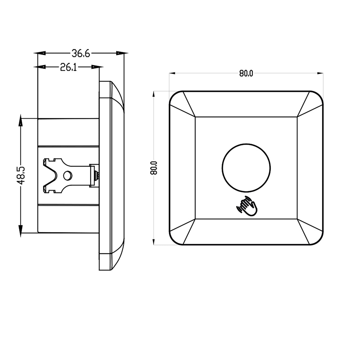 Maclean PIR-Sensor mit kurzer Reichweite, Reichweite 5-6cm, Unterputzdose, max. Belastung 1200W, MCE313 W