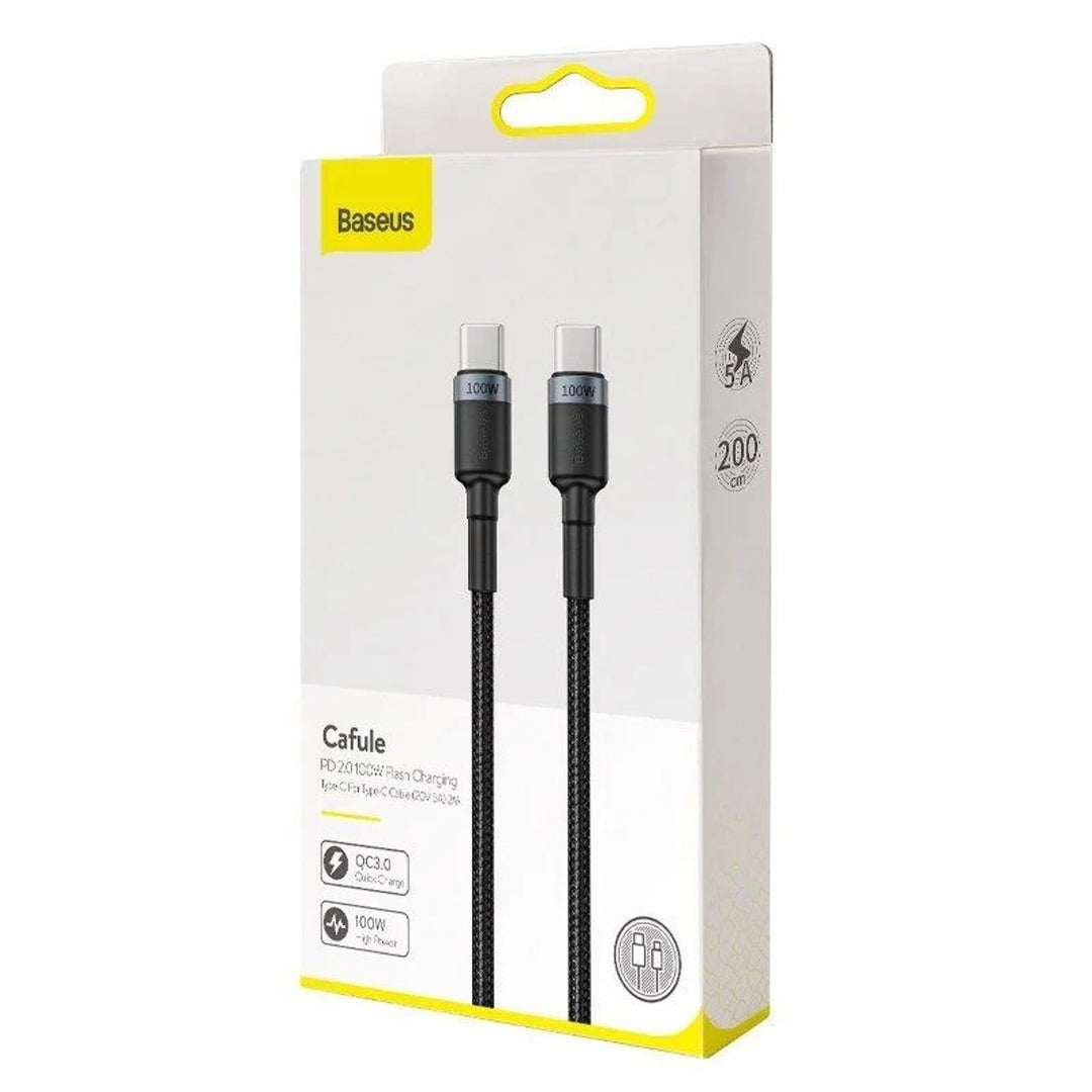 USB-C PD 2.0 200cm Baseus Cafule CATKLF-ALG1 Quick Charge 3.0 5A Kabel mit 100W Schnellladeunterstützung