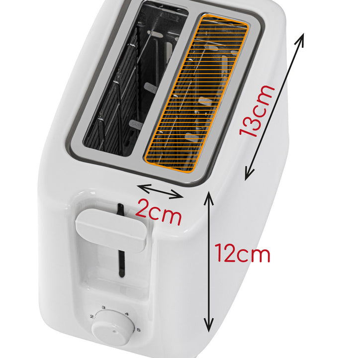 Adler Toaster, 6 Regelstufen, Brötchenrost, 900W, weiß, AD 3223