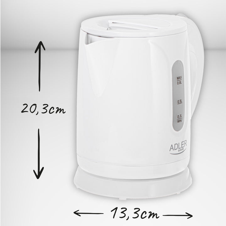Adler kabelloser Wasserkocher, Fassungsvermögen 0,8 l, Leistung 850 W, AD1371
