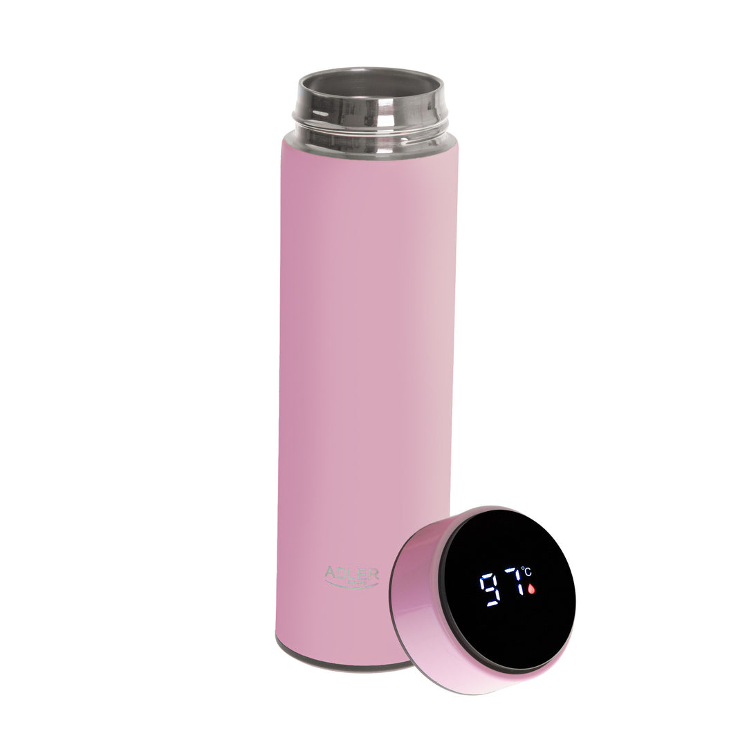 Adler Thermoskanne, LED-Touchdisplay, Fassungsvermögen 473 ml, Farbe Rosa, AD 4506
