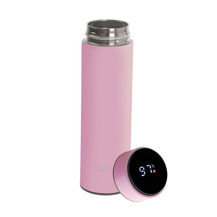 Adler Thermoskanne, LED-Touchdisplay, Fassungsvermögen 473 ml, Farbe Rosa, AD 4506