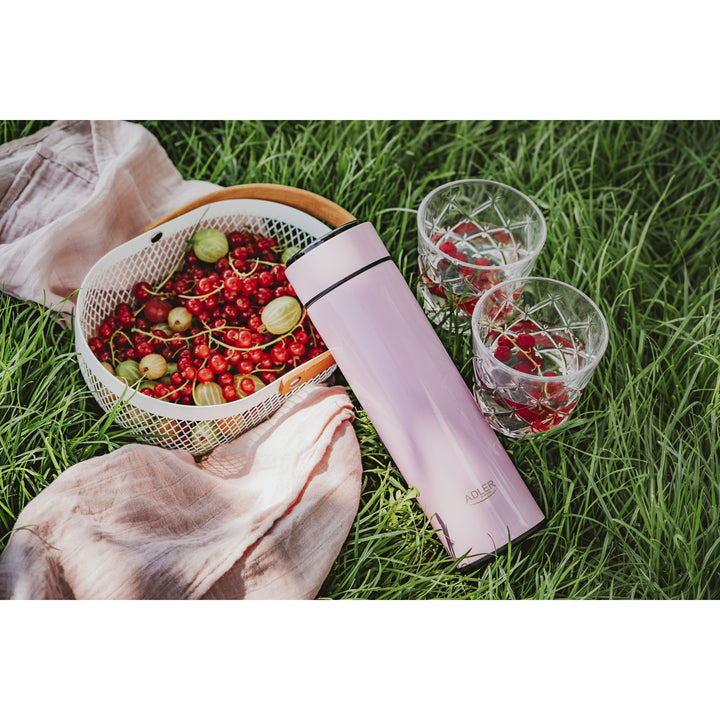 Adler Thermoskanne, LED-Touchdisplay, Fassungsvermögen 473 ml, Farbe Rosa, AD 4506
