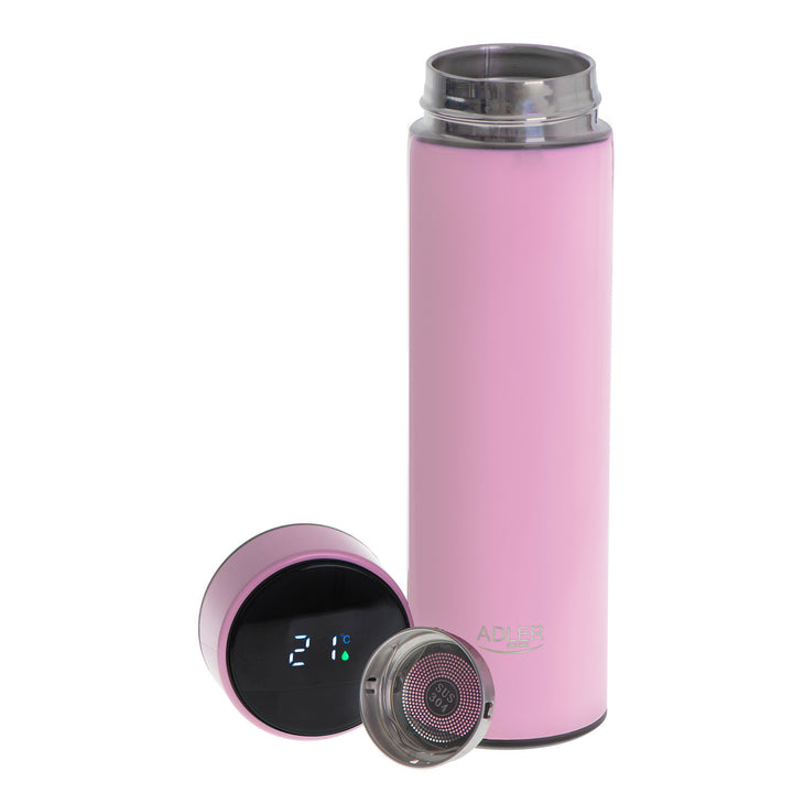 Adler Thermoskanne, LED-Touchdisplay, Fassungsvermögen 473 ml, Farbe Rosa, AD 4506