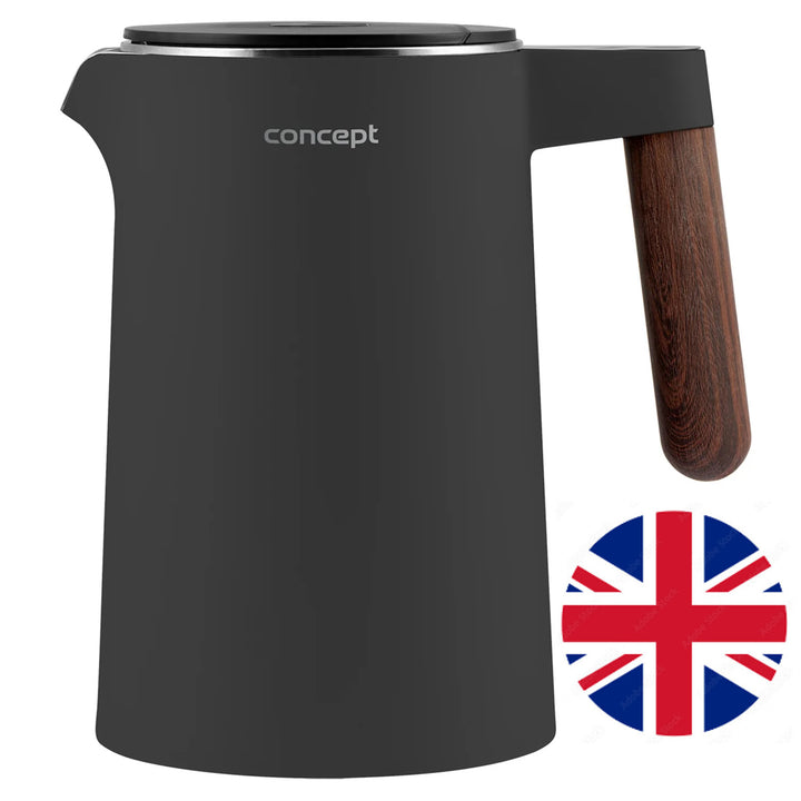 Konzept Norwood RK3305 Edelstahl-Wasserkocher Temperaturregelung Warmhalten 1.5L 1850-2200W Dunkelgrau