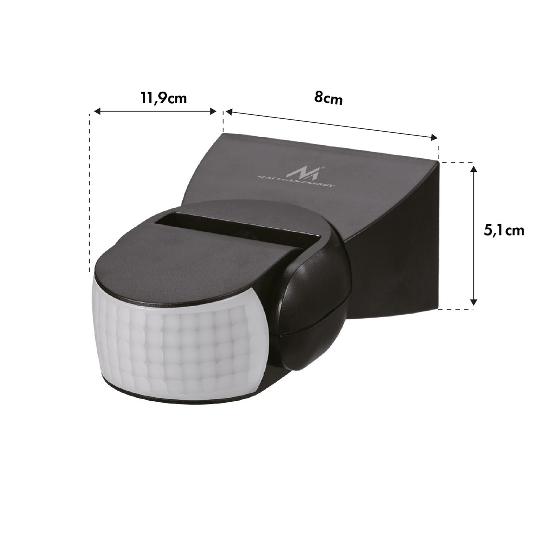 Maclean PIR-Bewegungsmelder, Infrarot, mit Fernbedienung, max. 1200W (Glühbirne), max. 300W (LED), MCE241 B
