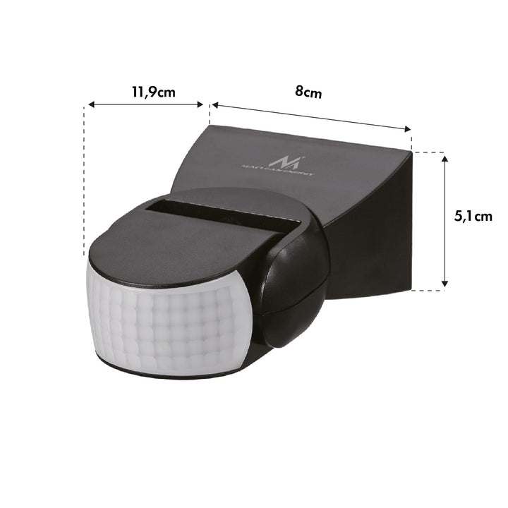 Maclean PIR-Bewegungsmelder, Infrarot, mit Fernbedienung, max. 1200W (Glühbirne), max. 300W (LED), MCE241 B