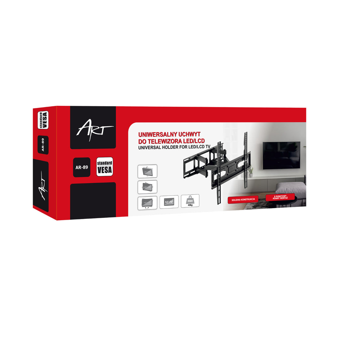 ART TV-Halterung, 32-70'', 40kg, schwarz, VESA 400x400, AR-89