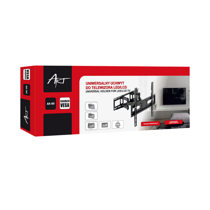 ART TV-Halterung, 32-70'', 40kg, schwarz, VESA 400x400, AR-89