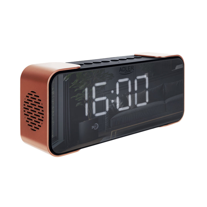 Adler AD 1190 Copper kabelloser Radiowecker mit LED-Display und Bluetooth-Funktion