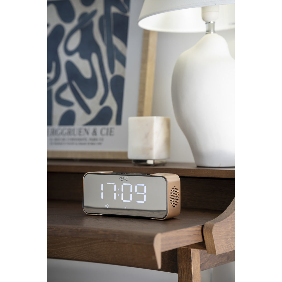 Adler AD 1190 Copper kabelloser Radiowecker mit LED-Display und Bluetooth-Funktion