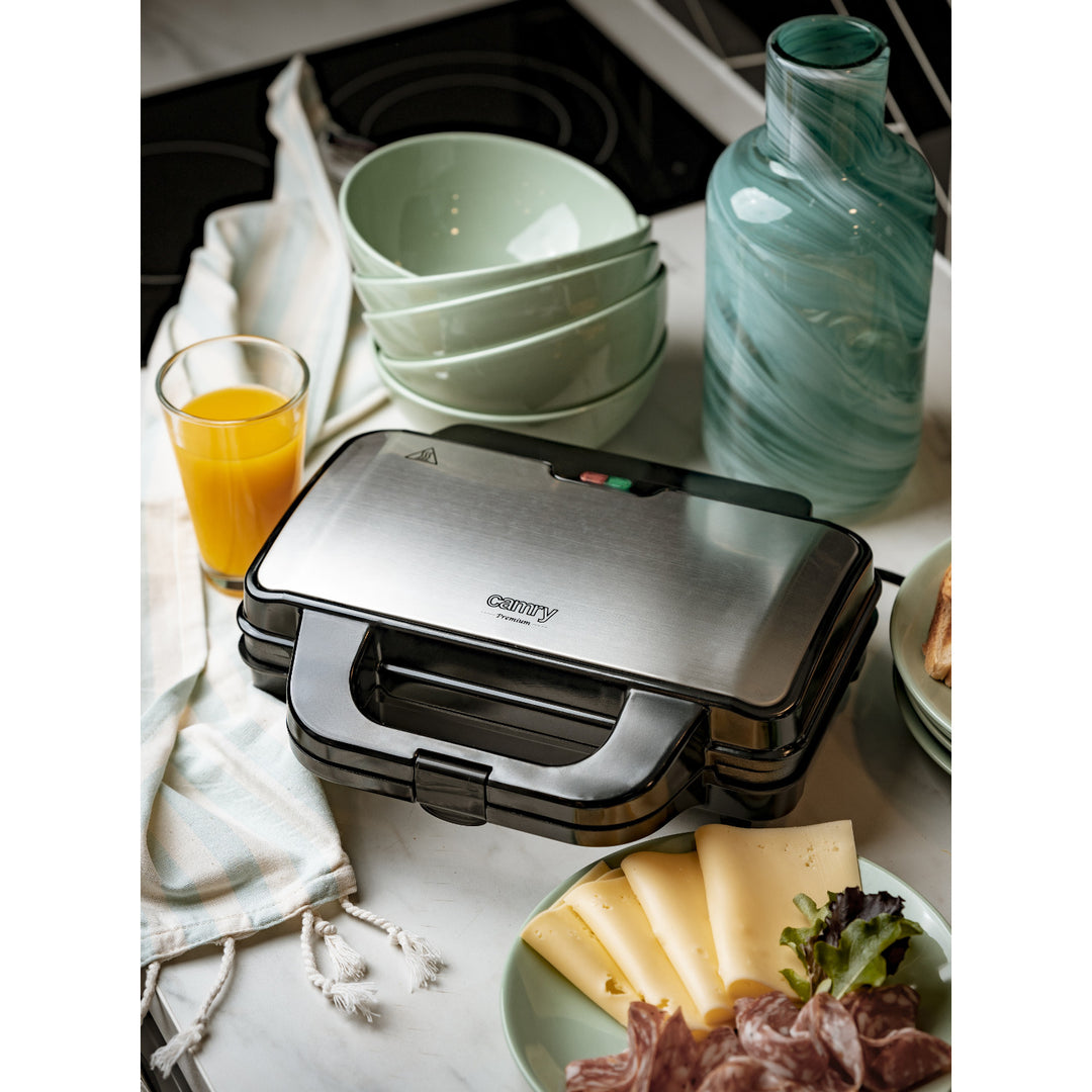 Camry Sandwichtoaster, für 2 Sandwiches, maximale Leistung 1300 W, Antihaftbeschichtung, CR 3054
