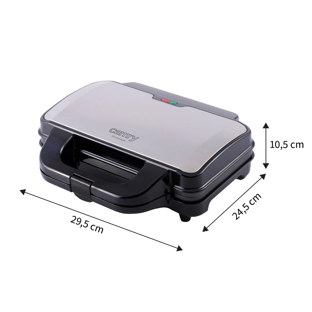 Camry Sandwichtoaster, für 2 Sandwiches, maximale Leistung 1300 W, Antihaftbeschichtung, CR 3054