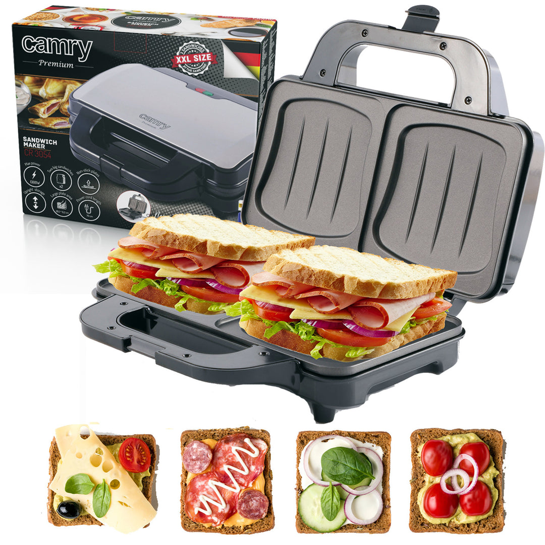 Camry Sandwichtoaster, für 2 Sandwiches, maximale Leistung 1300 W, Antihaftbeschichtung, CR 3054