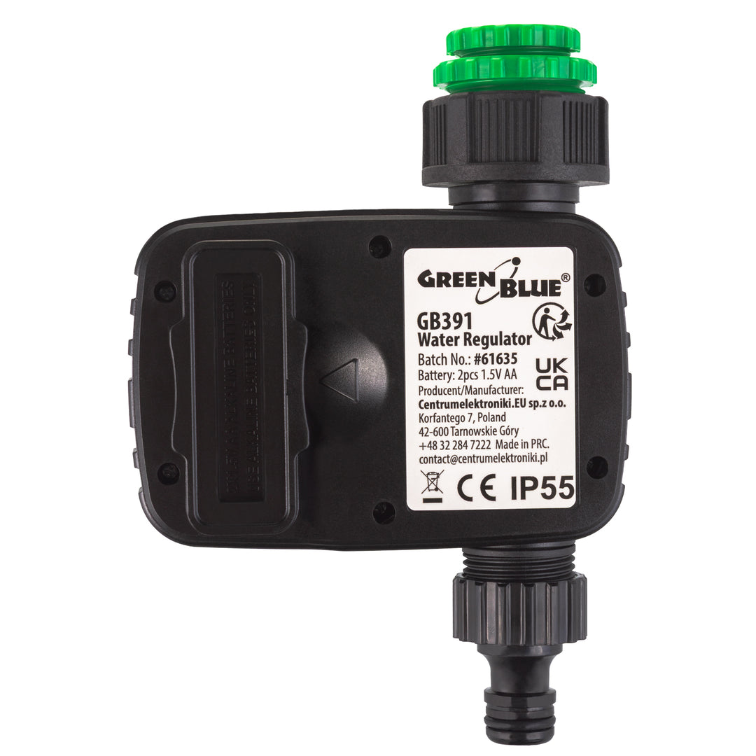 GreenBlue elektronische Bewässerungssteuerung, Programmierer, Stromversorgung 2x 1,5V AA, GB391